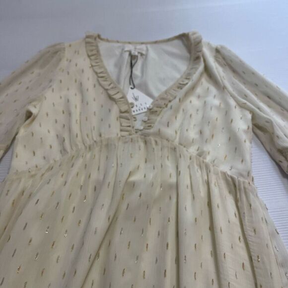 NWT Lost + Wander Champagne Evening Glow Maxi Dress Size XS New - Picture 6 of 9